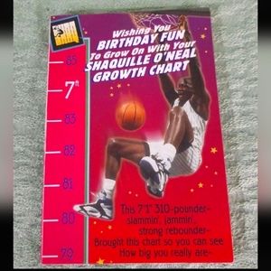 Vintage Shaquille O'neal Birthday Card 88" Long Orlando Magic 1995